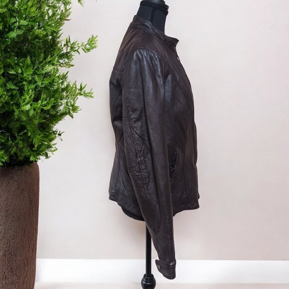 Vintage Danier Soft Dark Brown Women's Moto Style Biker Leather Jacket Size M - Picture 4 of 15